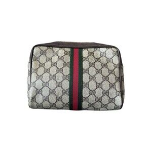 Gucci GG Supreme Web Sherry Line clutch bag